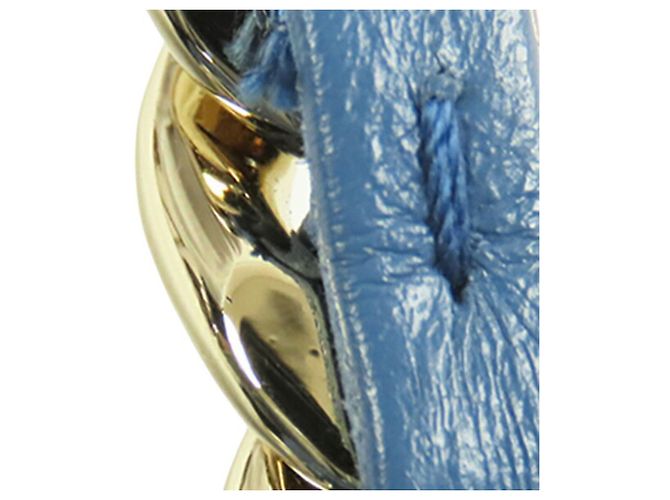 Clutch rotonda 19 in denim blu con catena Chanel - vista 9
