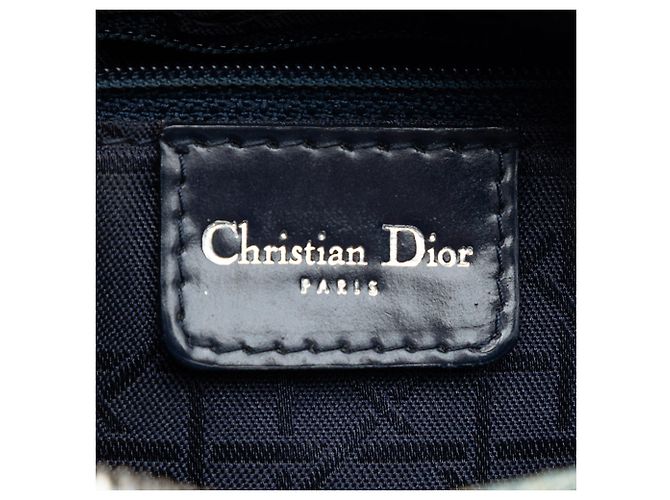 Lady Dior in Blue Denim, Größe Medium, mit Cannage Acrylgriffen Blau - Ansicht 5
