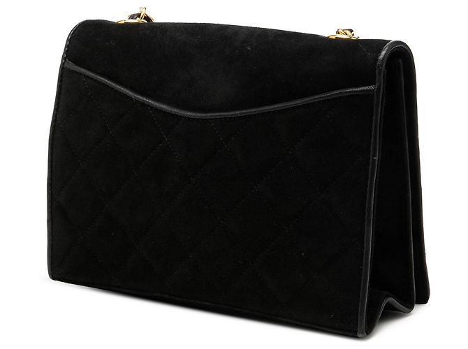Chanel Black Small CC Quilted Suede Chain Crossbody Nero - vista 2