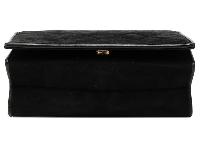 Chanel Black Small CC Quilted Suede Chain Crossbody Nero - vista 3