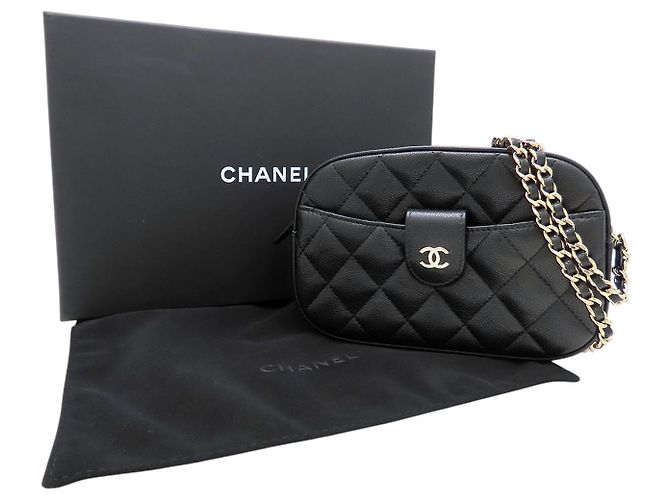 Chanel Black CC gesteppte Caviar Camera Bag Schwarz - Ansicht 10