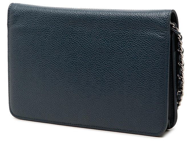 Chanel Blue CC Caviar Wallet On Chain Blau Marineblau - Ansicht 2