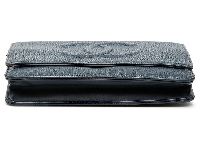 Chanel Blue CC Caviar Wallet On Chain Blau Marineblau - Ansicht 3