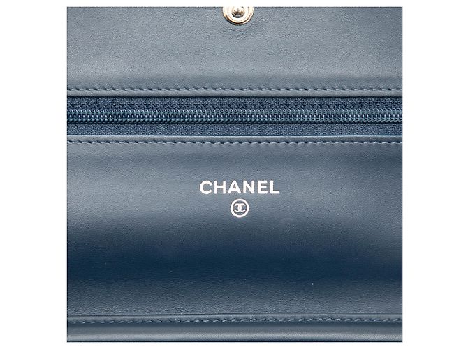 Chanel Blue CC Caviar Wallet On Chain Blau Marineblau - Ansicht 5