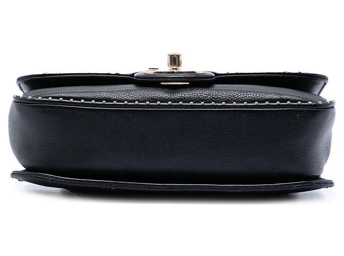 Chanel Black Small CC Quilted Caviar Studded Single Flap Nero - vista 3