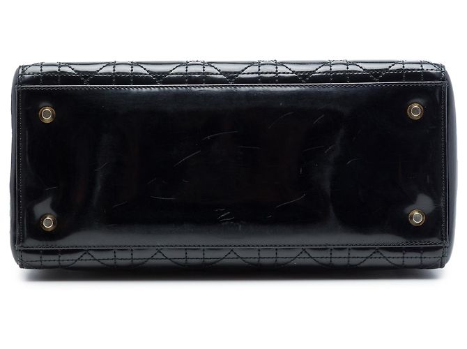 Dior Black Medium Patent Cannage Lady Dior Nero - vista 3