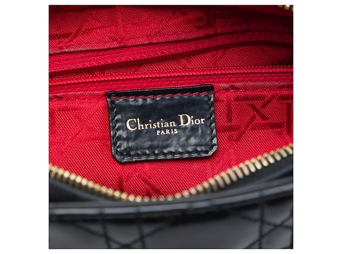 Dior Black Medium Patent Cannage Lady Dior Nero - vista 5