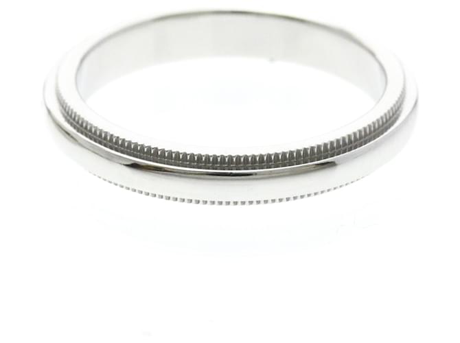 Tiffany & Co Tiffany Milgrain Platinring mit Diamant Silber - Ansicht 2