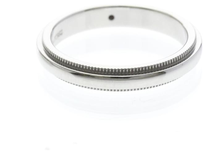 Tiffany & Co Tiffany Milgrain Platinring mit Diamant Silber - Ansicht 3