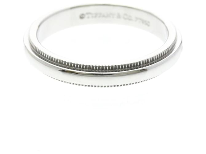Tiffany & Co Tiffany Milgrain Platinring mit Diamant Silber - Ansicht 4