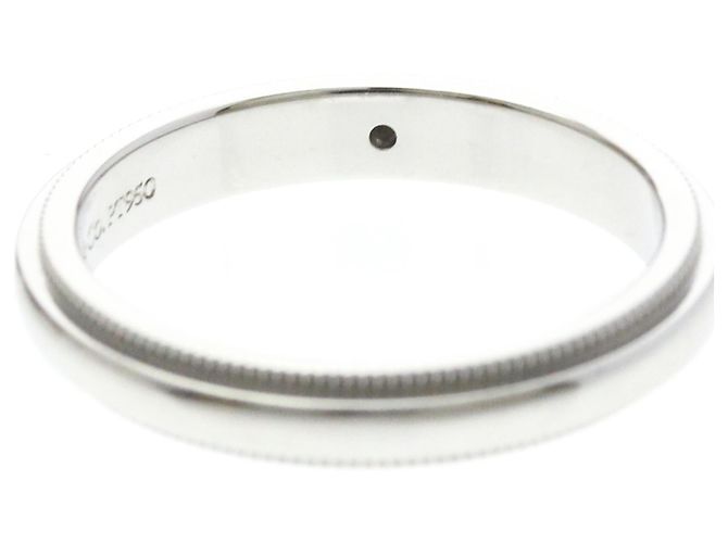 Tiffany & Co Tiffany Milgrain Platinring mit Diamant Silber - Ansicht 7