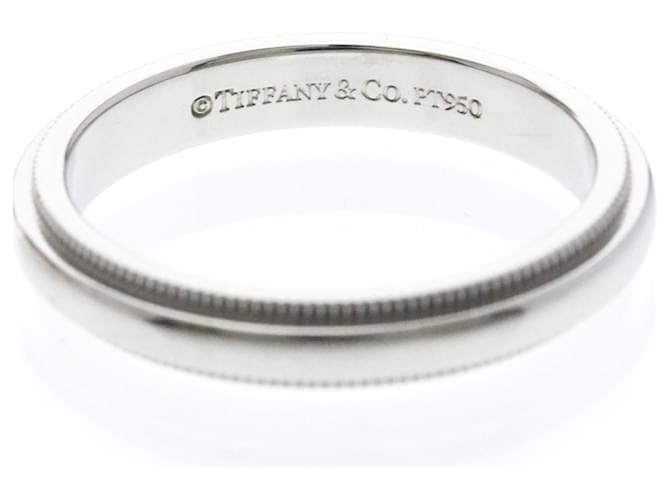 Tiffany & Co Tiffany Milgrain Platinring mit Diamant Silber - Ansicht 8