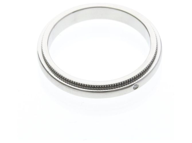 Tiffany & Co Tiffany Milgrain Platinring mit Diamant Silber - Ansicht 9