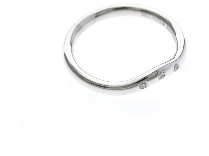 Tiffany & Co Tiffany Curved Band Ring mit 3 Diamonds Silber - Ansicht 9