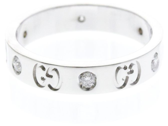 Anello Icon Gucci in oro bianco e diamante Argento - vista 4