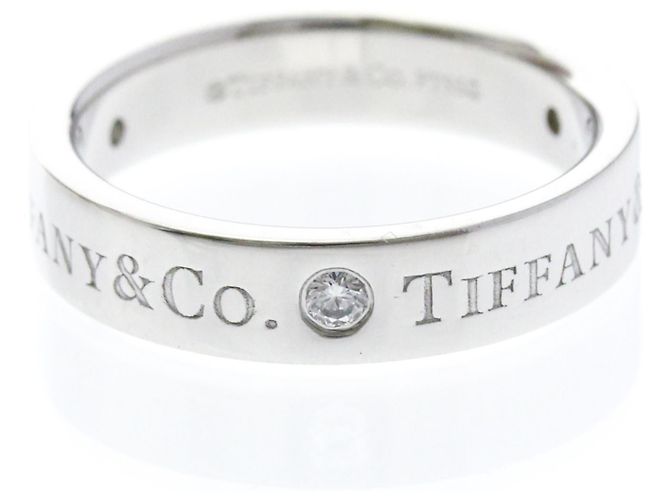 Tiffany & Co Tiffany Flat Band Ring mit 3 Diamonds Silber - Ansicht 3