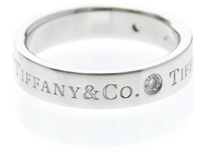 Tiffany & Co Tiffany Flat Band Ring mit 3 Diamonds Silber - Ansicht 4