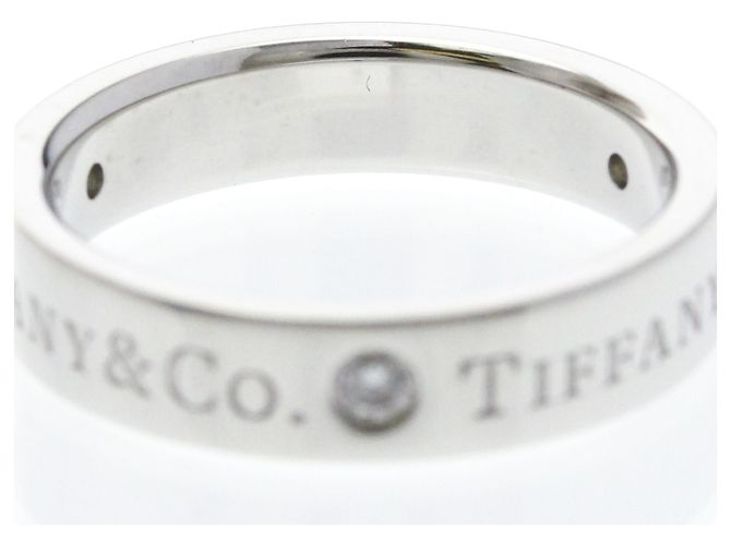 Tiffany & Co Tiffany Flat Band Ring mit 3 Diamonds Silber - Ansicht 8