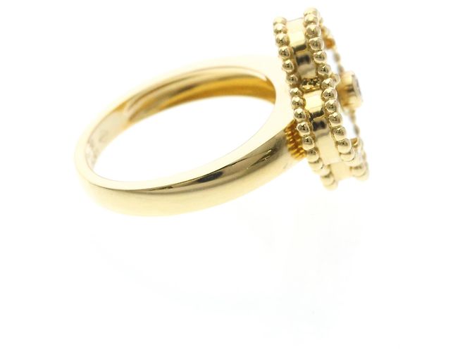 Van Cleef & Arpels Vintage Alhambra Perlmutt-Ring Golden - Ansicht 4