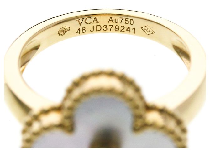 Van Cleef & Arpels Vintage Alhambra Perlmutt-Ring Golden - Ansicht 5