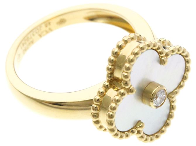 Van Cleef & Arpels Vintage Alhambra Perlmutt-Ring Golden - Ansicht 9