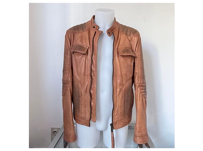 Dsquared2 Herren Lederjacke Braun Karamell - Ansicht 2