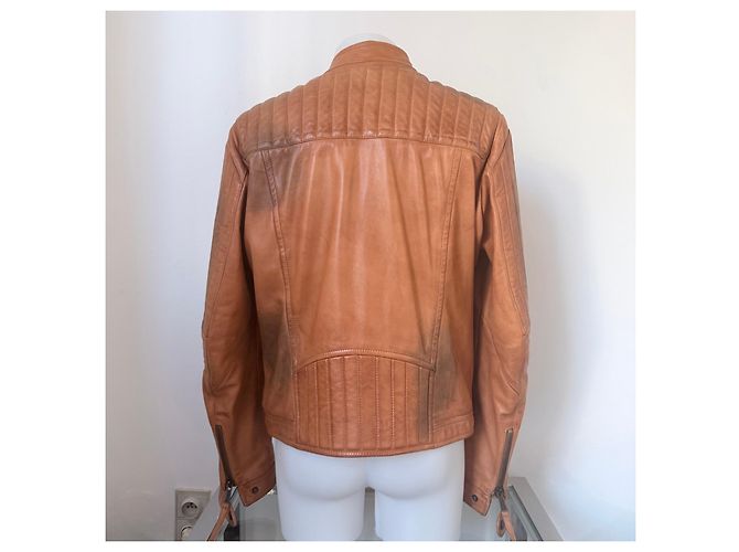 Dsquared2 Herren Lederjacke Braun Karamell - Ansicht 3