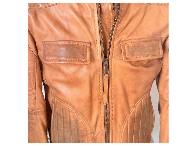 Dsquared2 Herren Lederjacke Braun Karamell - Ansicht 4