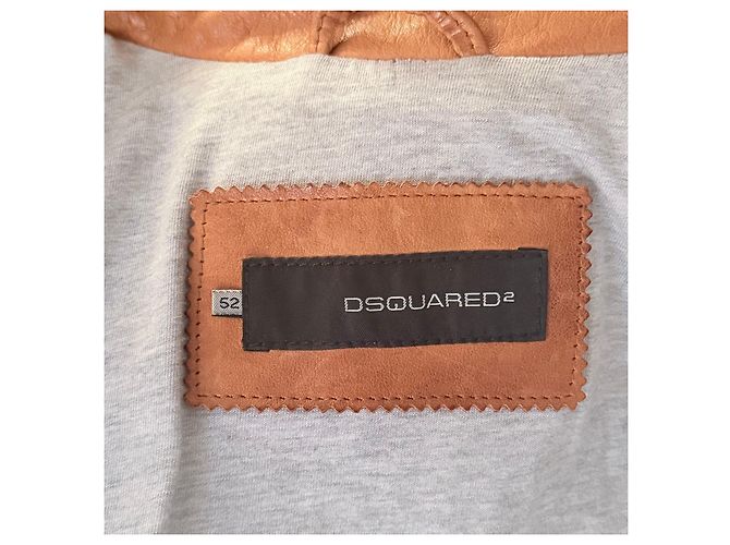 Dsquared2 Herren Lederjacke Braun Karamell - Ansicht 6