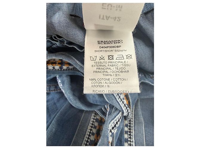 Ermanno Scervino Short Royal Denim Beachwear Blanco Azul Naranja - vista 4