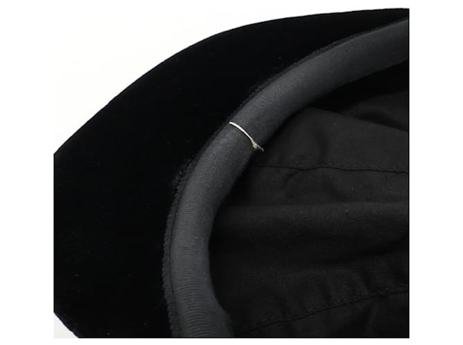 Chanel Coco Mark Samt-Casket-Hut Schwarz - Ansicht 10
