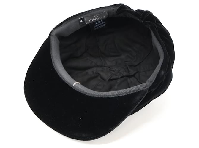 Chanel Coco Mark Samt-Casket-Hut Schwarz - Ansicht 5
