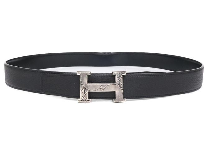 Hermès Cintura Hermes Constance in nero e argento - vista 2