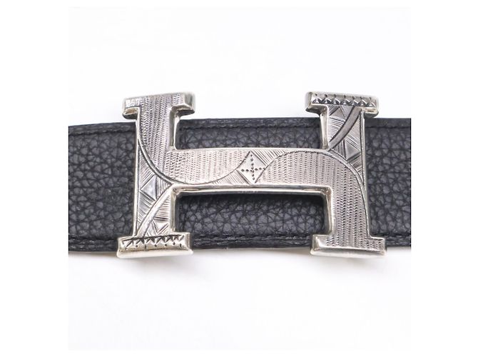 Hermès Cintura Hermes Constance in nero e argento - vista 4