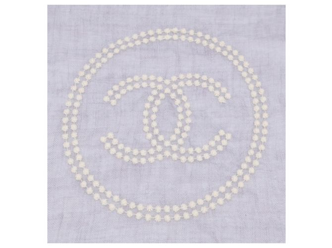 Chanel Coco Mark Bestickte Kaschmir-Modal-Stola Braun - Ansicht 2