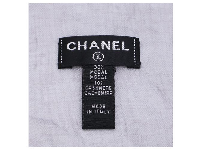 Chanel Coco Mark Bestickte Kaschmir-Modal-Stola Braun - Ansicht 3