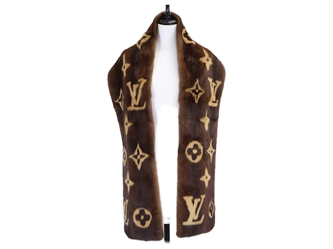Louis Vuitton Monogram Nerzstola Braun Beige - Ansicht 10