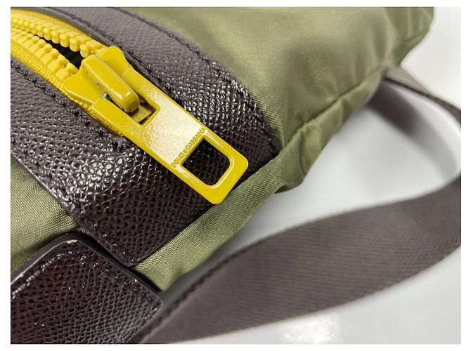 Dolce & Gabbana Borsa a Tracolla in Tela Marrone Verde Giallo - vista 10