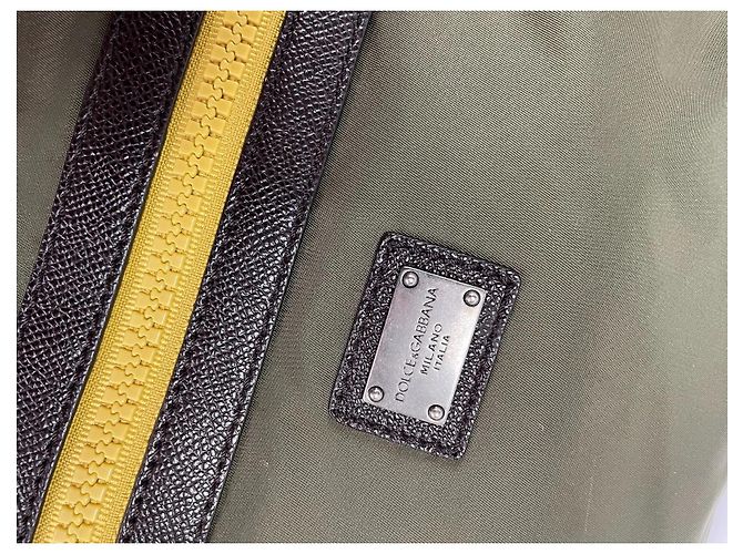Dolce & Gabbana Borsa a Tracolla in Tela Marrone Verde Giallo - vista 3