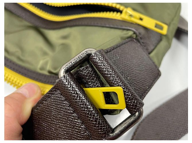 Dolce & Gabbana Borsa a Tracolla in Tela Marrone Verde Giallo - vista 9