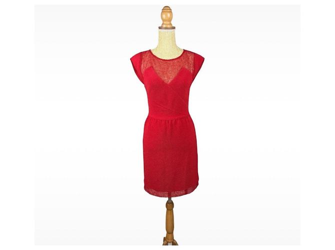 The Kooples Vestido corto de encaje rojo Roja - vista 2