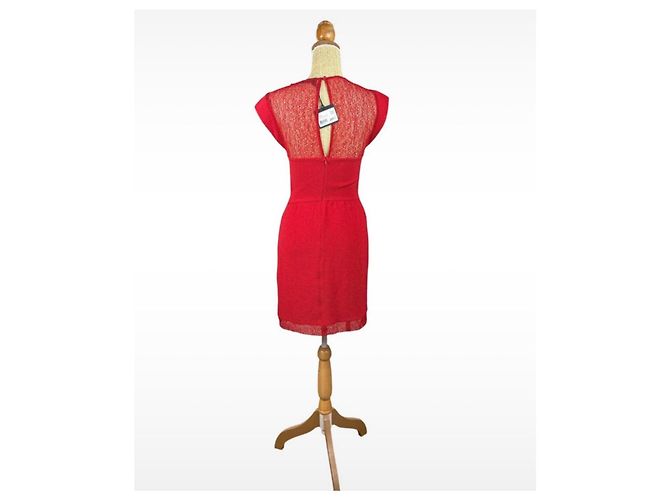 The Kooples Vestido corto de encaje rojo Roja - vista 3