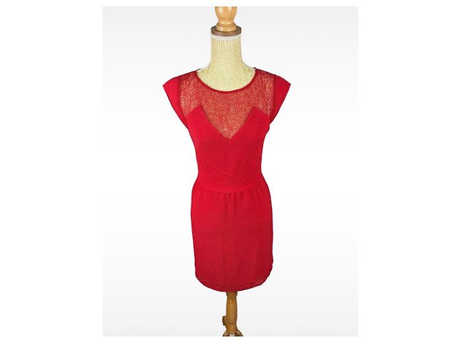 The Kooples Vestido corto de encaje rojo Roja - vista 4