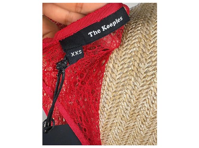 The Kooples Vestido corto de encaje rojo Roja - vista 6