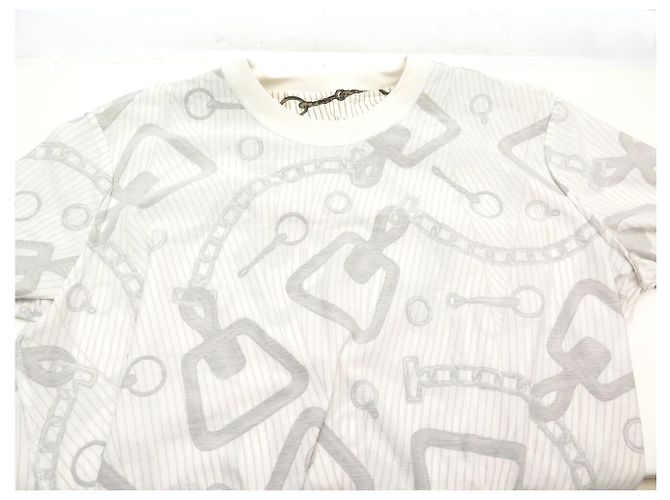 Hermès NUEVO VESTIDO MAXI HERMES EFECTO KALEIDOSCOPE 36 JERSEY DE ALGODÓN BLANCO NATURAL - vista 4