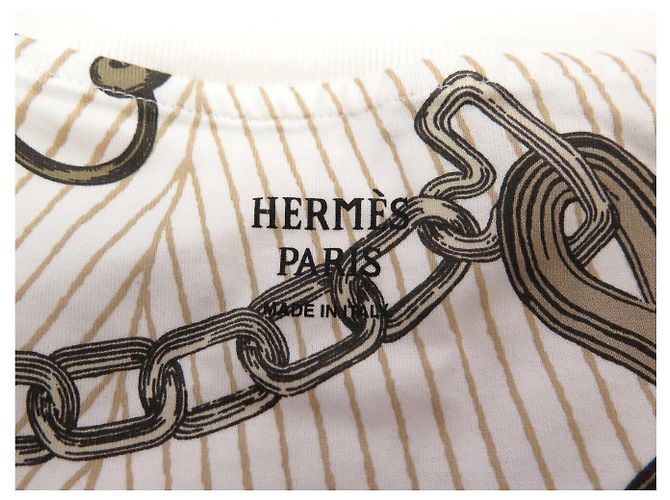 Hermès NUEVO VESTIDO MAXI HERMES EFECTO KALEIDOSCOPE 36 JERSEY DE ALGODÓN BLANCO NATURAL - vista 5