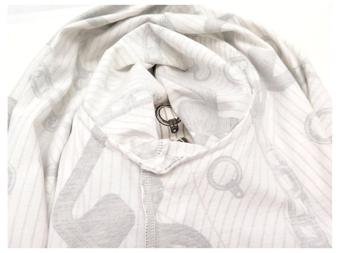 Hermès NUEVO VESTIDO MAXI HERMES EFECTO KALEIDOSCOPE 36 JERSEY DE ALGODÓN BLANCO NATURAL - vista 6