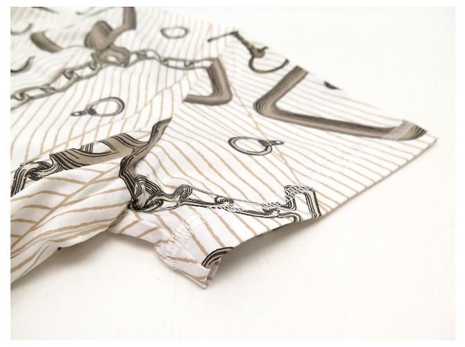 Hermès NUEVO VESTIDO MAXI HERMES EFECTO KALEIDOSCOPE 36 JERSEY DE ALGODÓN BLANCO NATURAL - vista 7