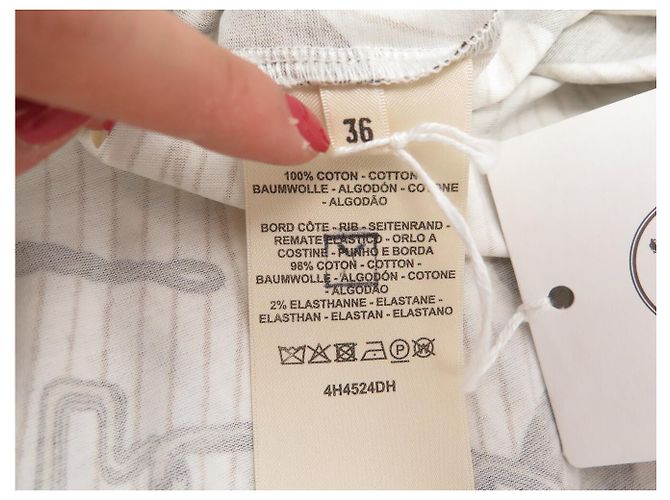 Hermès NUEVO VESTIDO MAXI HERMES EFECTO KALEIDOSCOPE 36 JERSEY DE ALGODÓN BLANCO NATURAL - vista 9