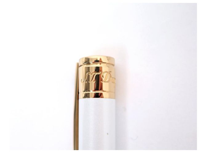 St Dupont NUOVA PENNA A BISSO S.T. DUPONT INITIAL LACCA BIANCA MADREPERLA ORO Bianco - vista 4